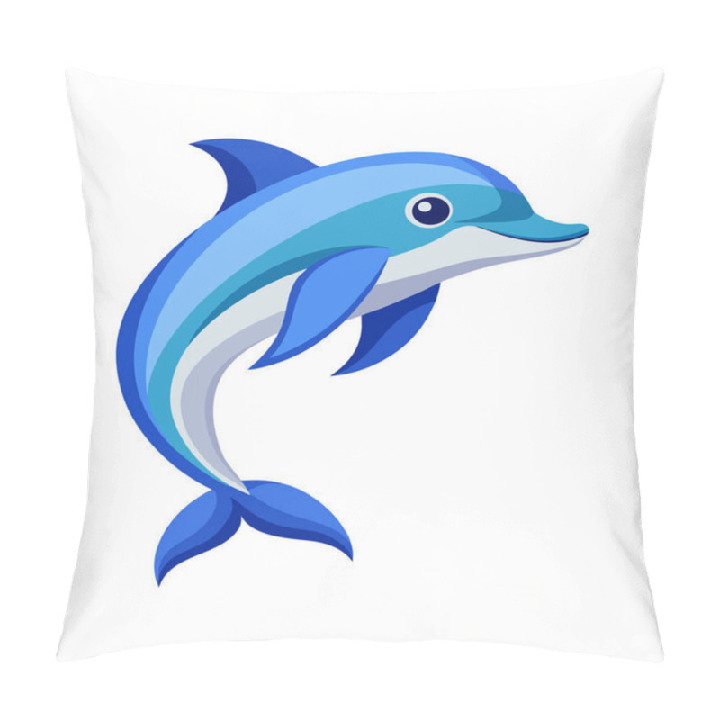 Personality  Dolphin Fish Vector Illustration Featuring A Sleek, Detailed Design, Ideal For Ocean-themed Projects, Aquatic Branding, And Marine Life Graphics Pillow Covers