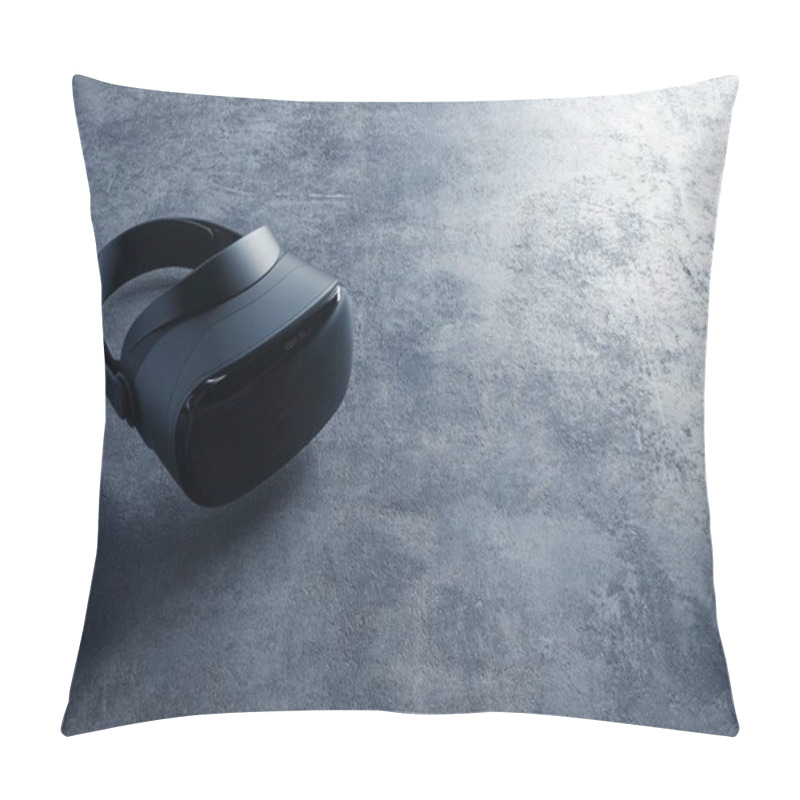 Personality  Modern VR Headset On Concrete Surface - Minimalistic Product Display Pillow Covers