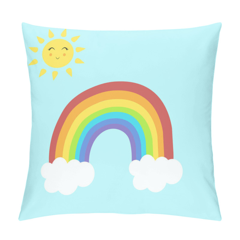 Personality  Star Sun Cloud Rainbow Illustration Vector Nursery Pillow Covers