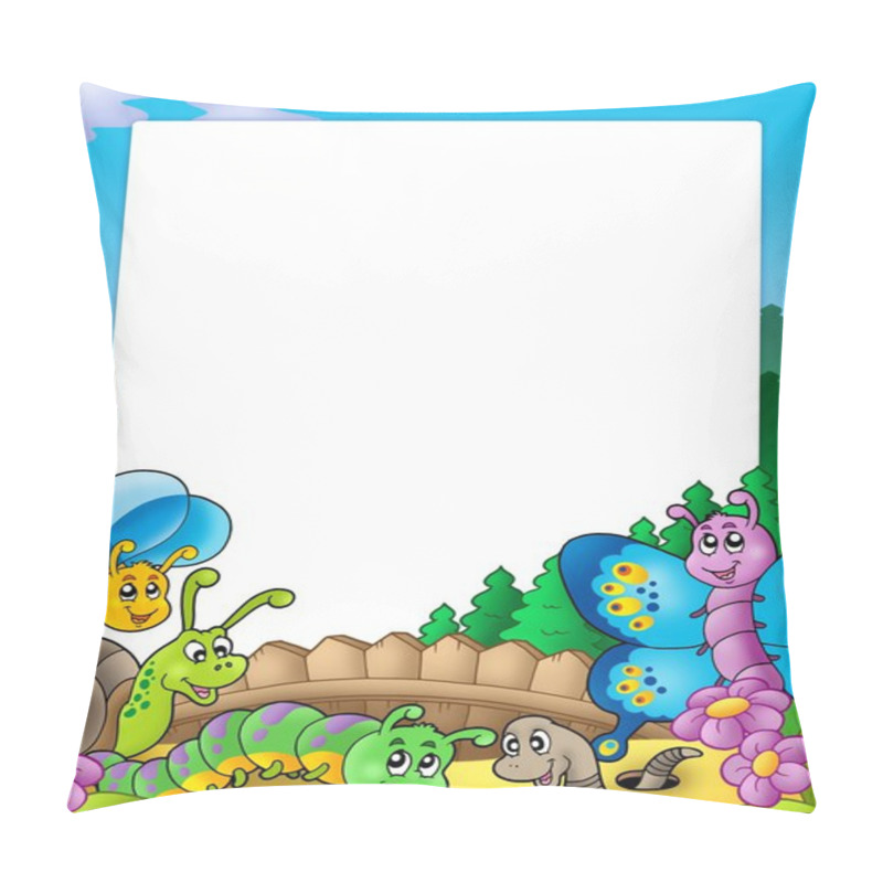 Personality  Frame With Various Garden Animals Pillow Covers