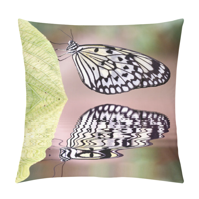 Personality  Paper Kite Butterfly Above Water With Reflection Pillow Covers