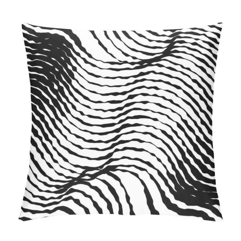 Personality  Abstract Warped Black And White Lines Background Pillow Covers