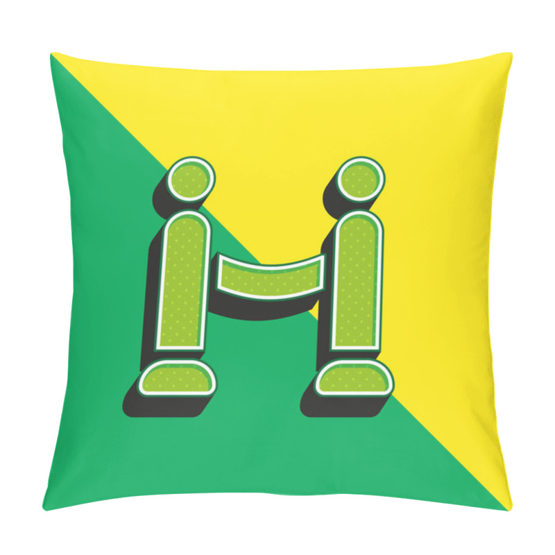 Personality  Barrier Green And Yellow Modern 3d Vector Icon Logo Pillow Covers