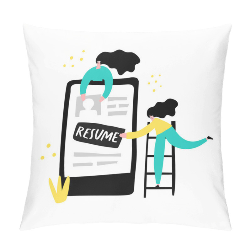 Personality  Job Searching App Hand Drawn Pillow Covers