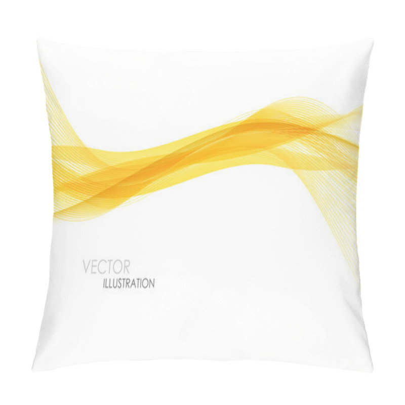 Personality  Abstract Orange Waves - Data Stream Concept. Vector Illustration Pillow Covers