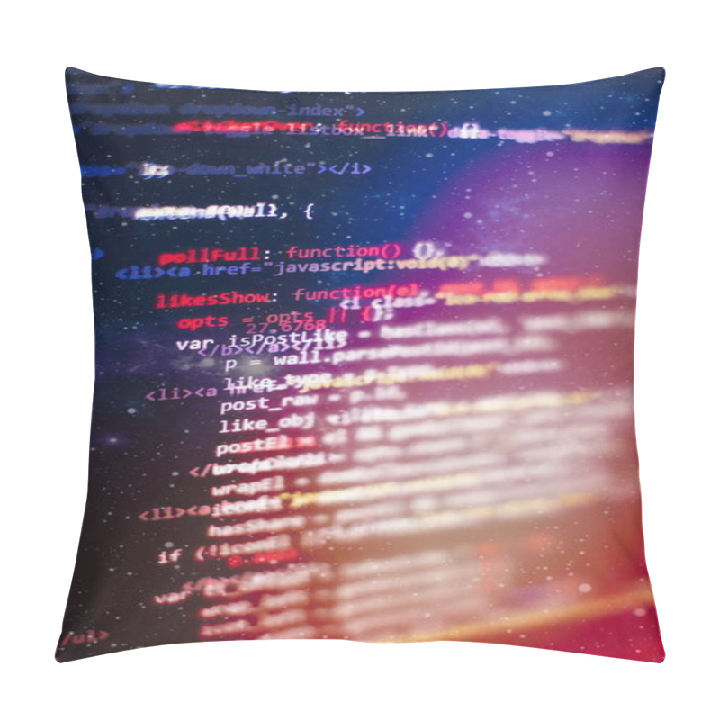 Personality  Modern Tech. PHP Syntax Highlighted. Writing Programming Functions On Laptop. Big Data And Internet Of Things Trend. Pillow Covers