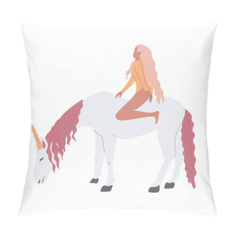 Personality  Woman Riding The White Horse. Pillow Covers