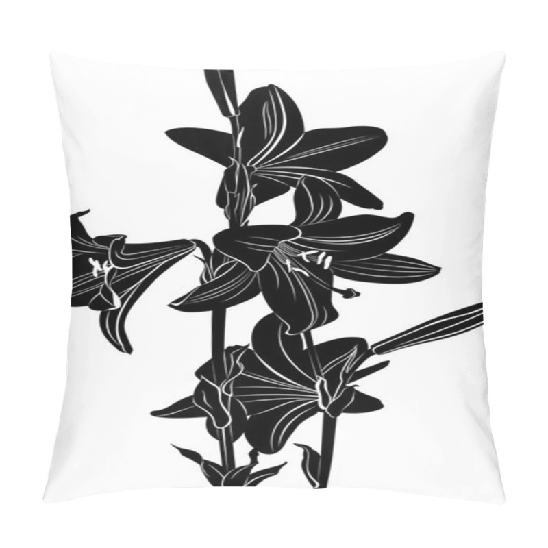 Personality  Lily Flowers Isolated On White Background Pillow Covers