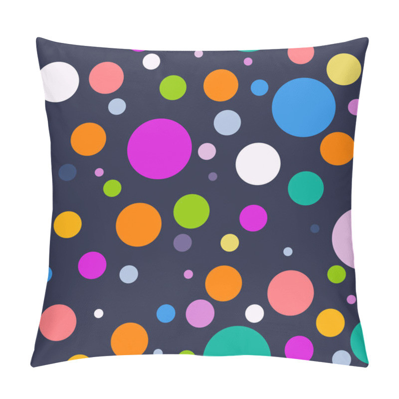 Personality  Multi-colored Round Peas Of Different Sizes On A Dark Blue Background. Vector Illustration Pillow Covers