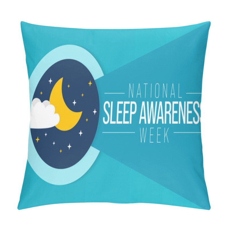 Personality  National Sleep Awareness Week Is Observed Every Year In March, Intended To Be A Celebration Of Sleep And A Call To Action On Important Issues Related To Sleep. Vector Illustration Pillow Covers