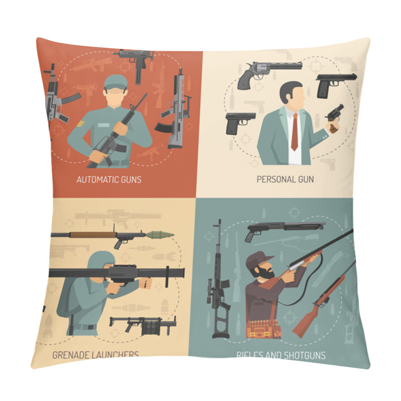 Personality  Weapons Guns 2x2 Design Concept Pillow Covers