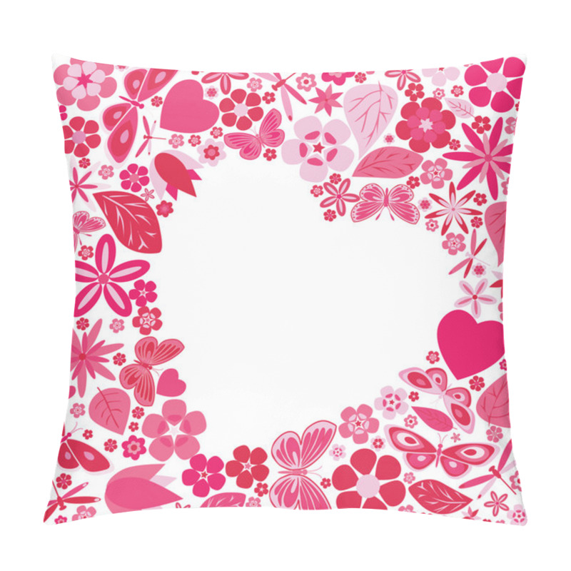 Personality  Holiday Heart With Flowers And Butterflies Pillow Covers