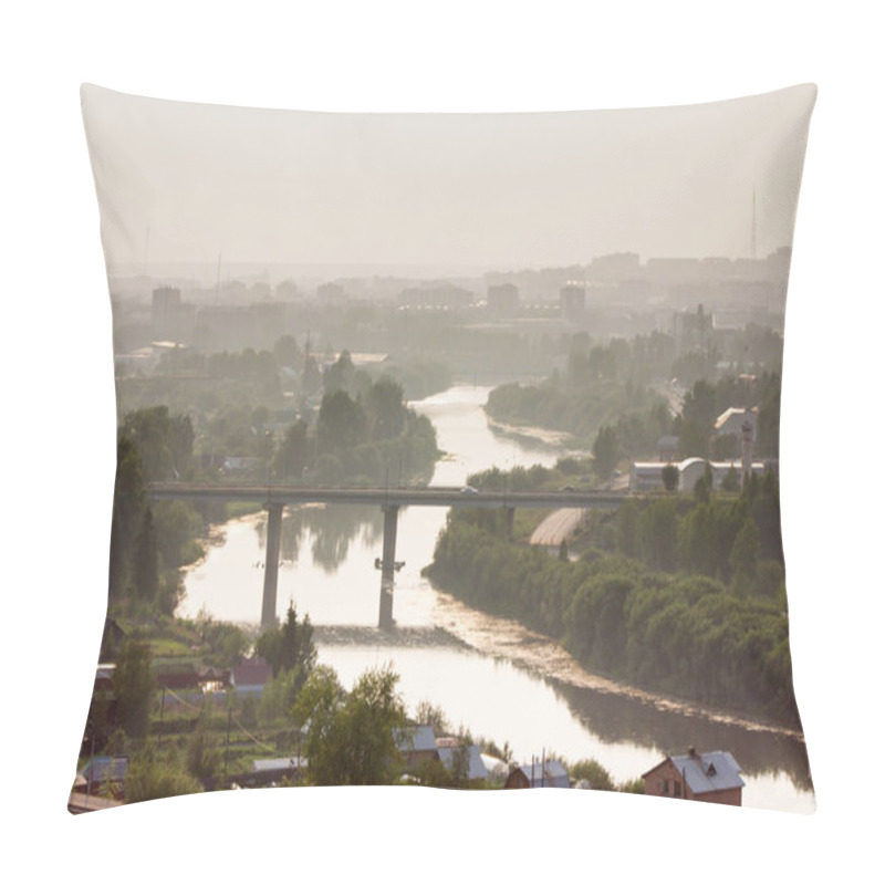 Personality  Beautiful Cityscape Of Small Town (Uchta) Pillow Covers