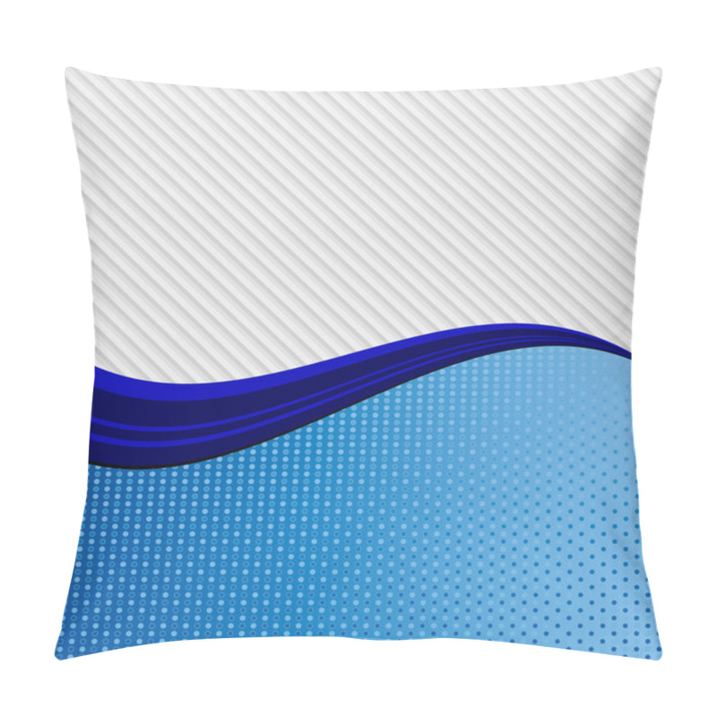 Personality  An Abstract Blue Wave Dividing Two Different Textures Of Diagonal Stripes A Pillow Covers