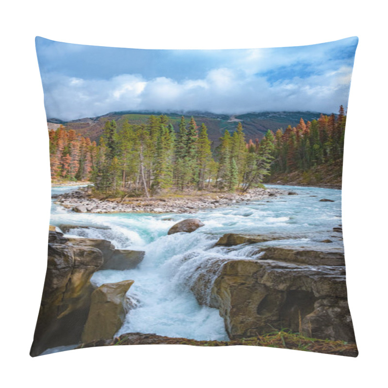 Personality  Beautiful View Of Sunwapta Falls Jasper National Park, Canada, Couple Men And Woman Visit Sunwapta Falls Jasper Pillow Covers