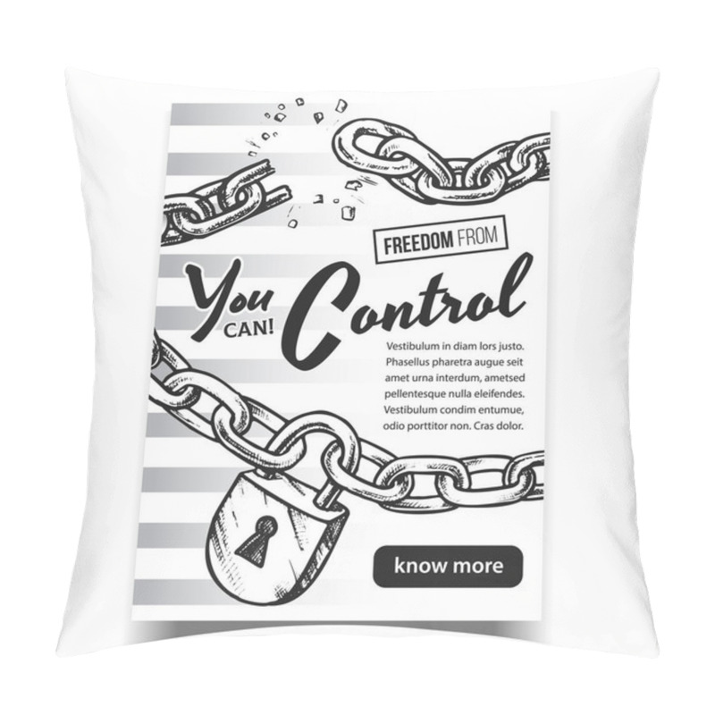 Personality  Freedom From Control Advertising Poster Vector Pillow Covers