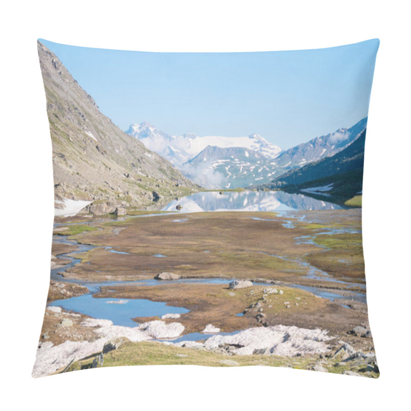 Personality  High Altitude Alpine Landscape With Majestic Rocky Mountain Peaks. Aerial Panorama At Sunrise. Alps, Andes, Himalaya Concept Pillow Covers