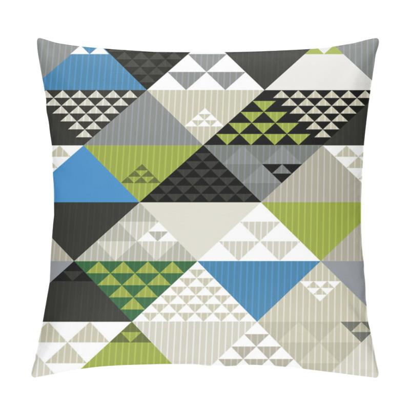 Personality  Abstract Retro Style Geometric Seamless Pattern, Vector Backgrou Pillow Covers