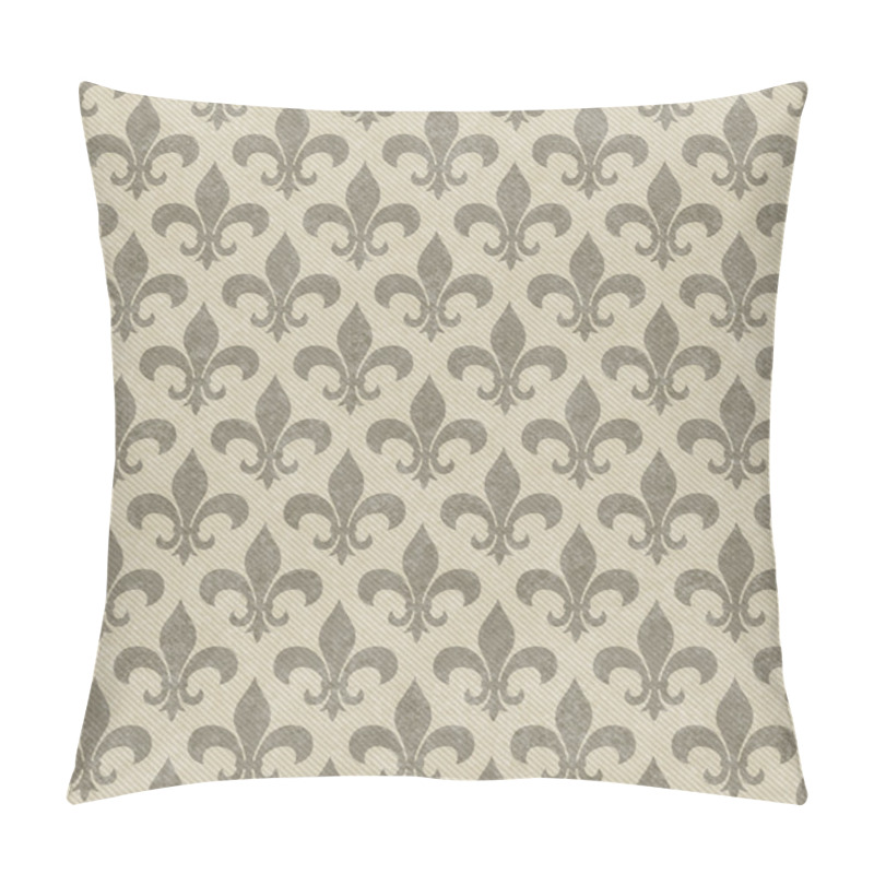 Personality  Beige Fleur De Lis Textured Fabric Background Pillow Covers