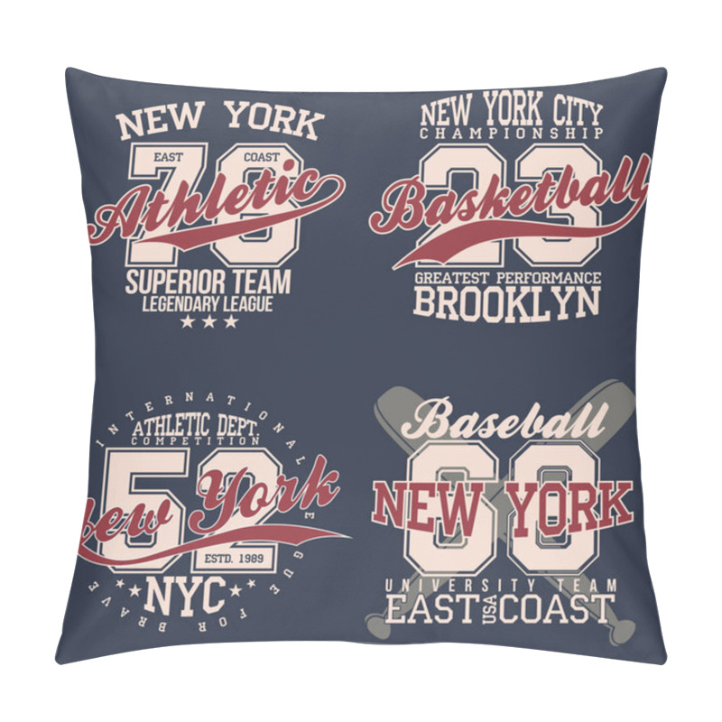 Personality  Vintage Labels Set, Athletic Sport Typography For T Shirt Print. Varsity Style. T-shirt Graphic. Vector Pillow Covers