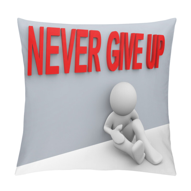 Personality  3d Man - Never Give Up Pillow Covers