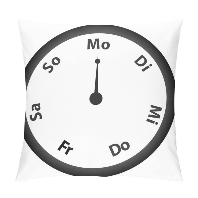 Personality  Clock With Days Of Week Pillow Covers