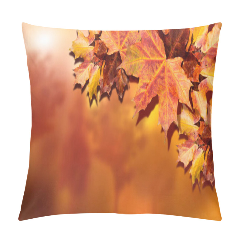 Personality  Beautiful Autumn Background With Maple Leaves. Pillow Covers