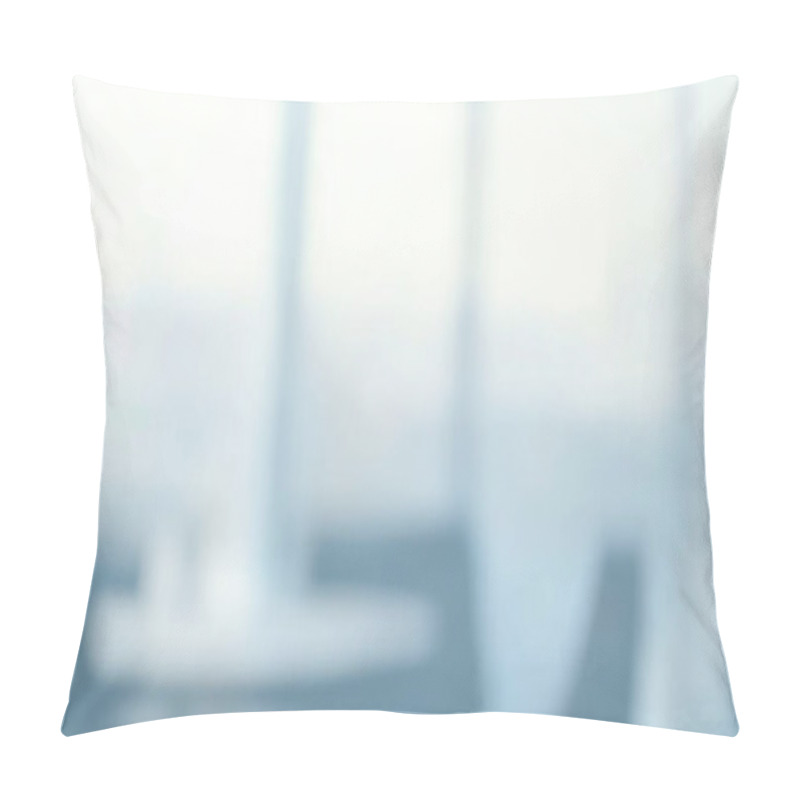 Personality  Blurred Interior Of A Modern Office Space Emphasizing A Tranquil Environment. Pillow Covers