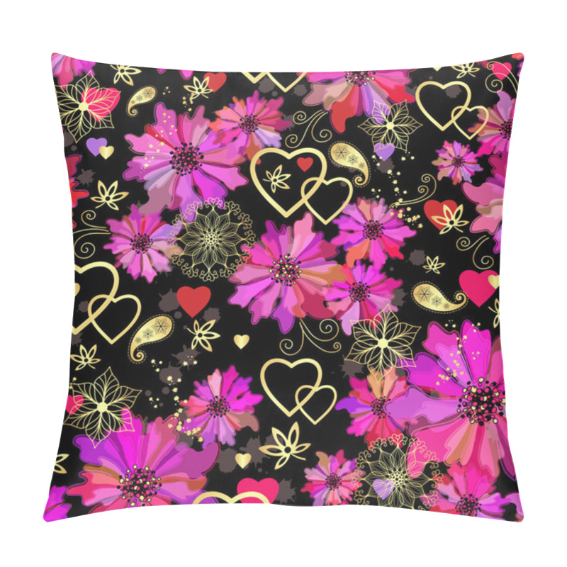 Personality  Valentine Seamless Dark Floral Pattern Pillow Covers