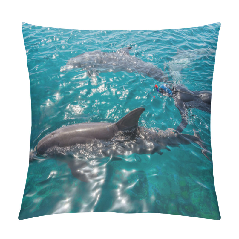 Personality  Snorkeilng With Doplhins Pillow Covers