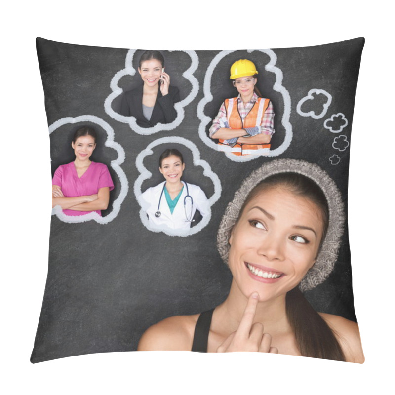 Personality  Career Choice Options - Student Thinking Of Future Pillow Covers