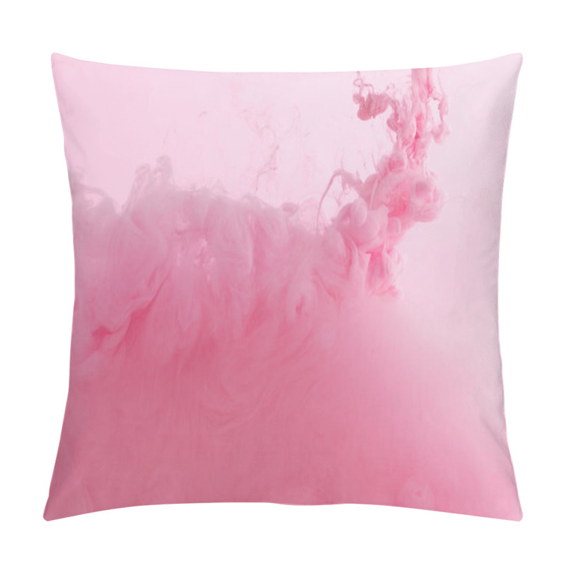 Personality  Close Up View Of Pink Paint Swirls Mixing In Water   Pillow Covers