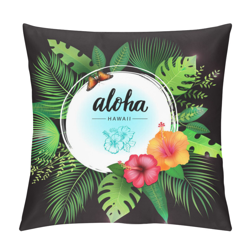 Personality  Tropical Leaves And Lettering Pillow Covers