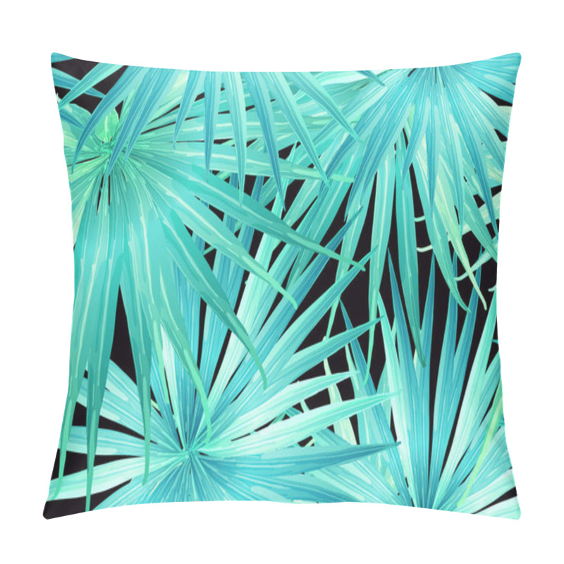 Personality  Cyan Exotic Pattern. Monstera And Hibiscus Flowers Tropical Bouquet. Hawaiian T-shirt And Swimwear Tile.  Horizontal Romantic Wild Vector Exotic Tile. Bonny Spring Botanical Design. Pillow Covers