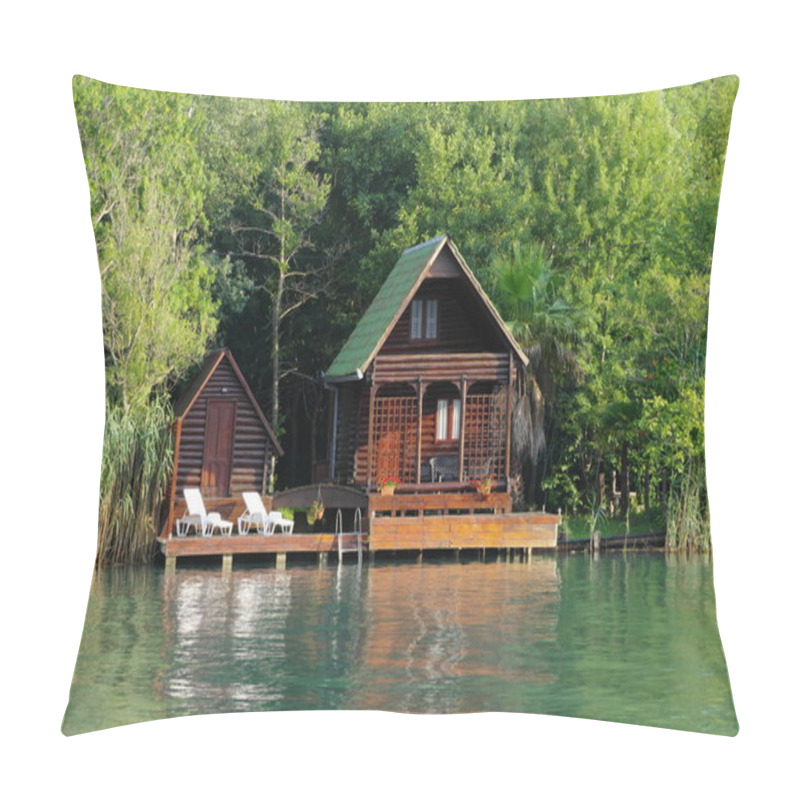 Personality  Wooden House On Ada Bojana River, Montenegro Pillow Covers