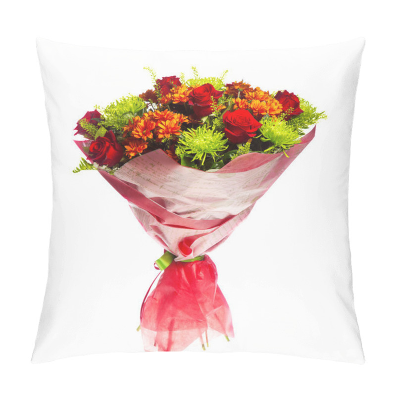 Personality  Bouquet Of Gerberas, Roses And Chrysanthemums Pillow Covers