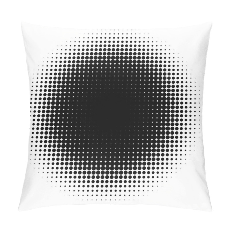 Personality  Halftone Element Isolated On White Background. Circular Halftone Pattern. Radial Gradient. Vector Pillow Covers