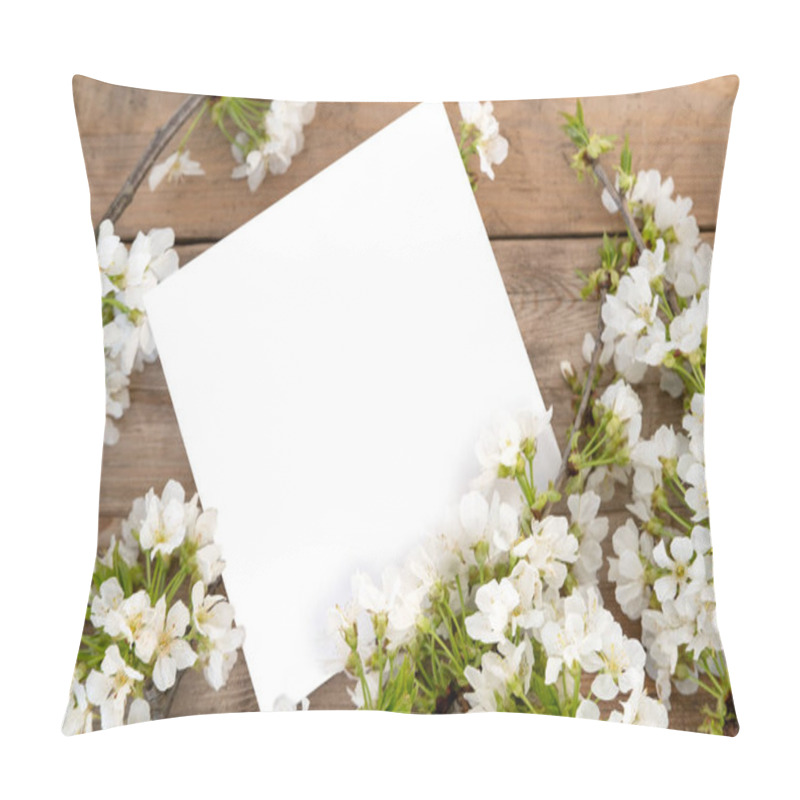 Personality  Spring Floral Blooming Cherry Branches Background For Easter, Mother's Day, Or Greeting Cards, Blank Space, Springtime Floral Arrangement With Hyacinths Pillow Covers