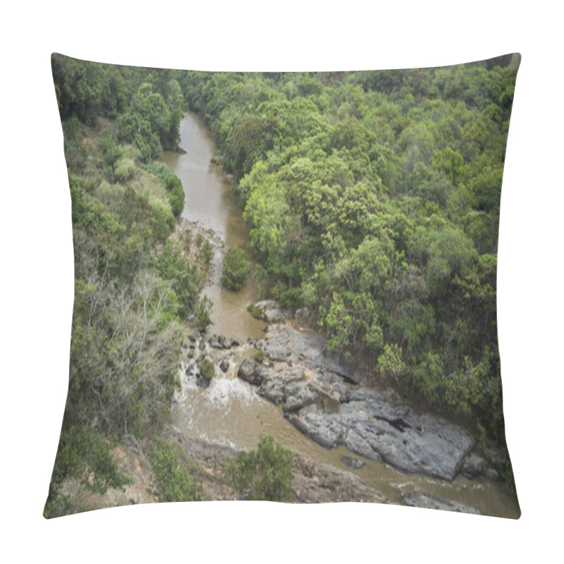 Personality  Aerial View Of So Francisco River And Waterfall Near Serra Da Canastra, Brazil Pillow Covers