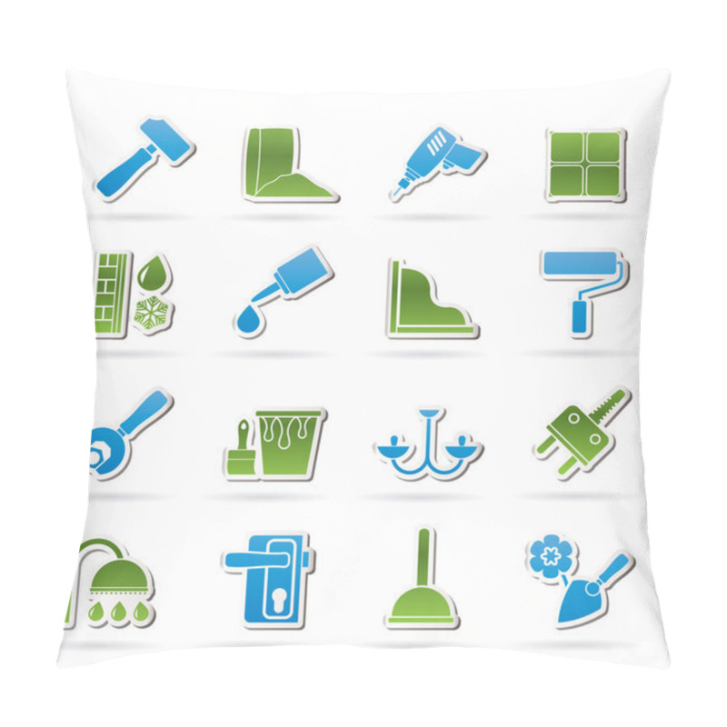 Personality  Construction And Building Equipment Icons Pillow Covers