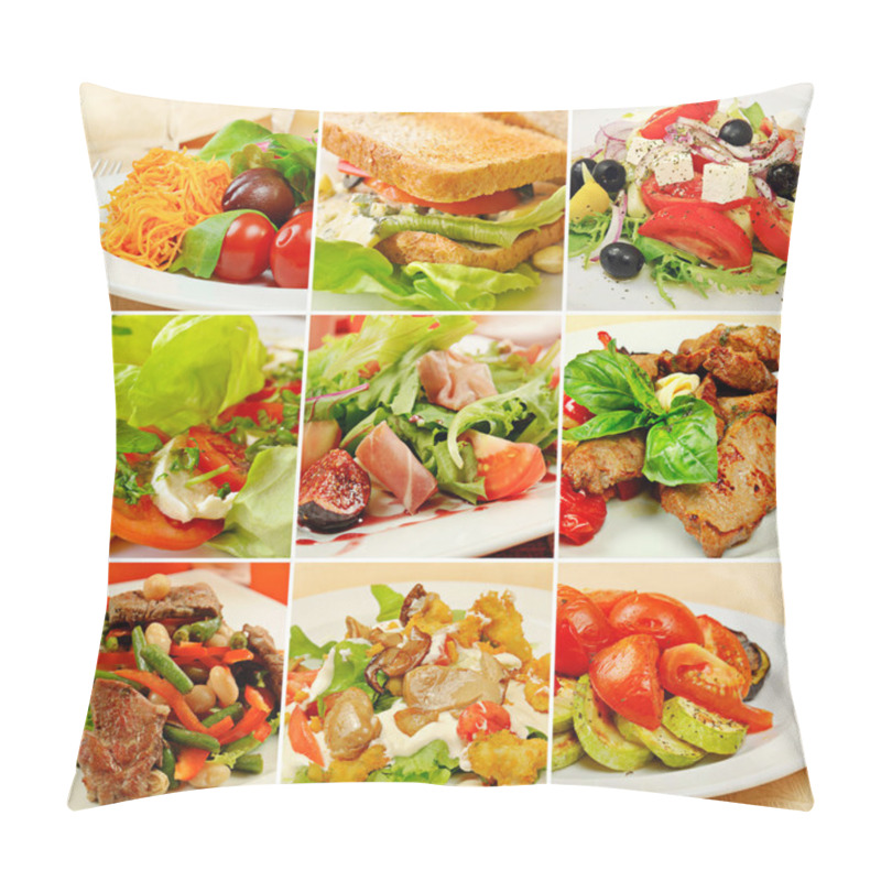 Personality  Collage With Meals Pillow Covers