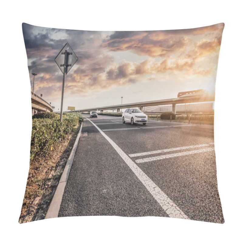 Personality  Road And Sky In Airport Pillow Covers