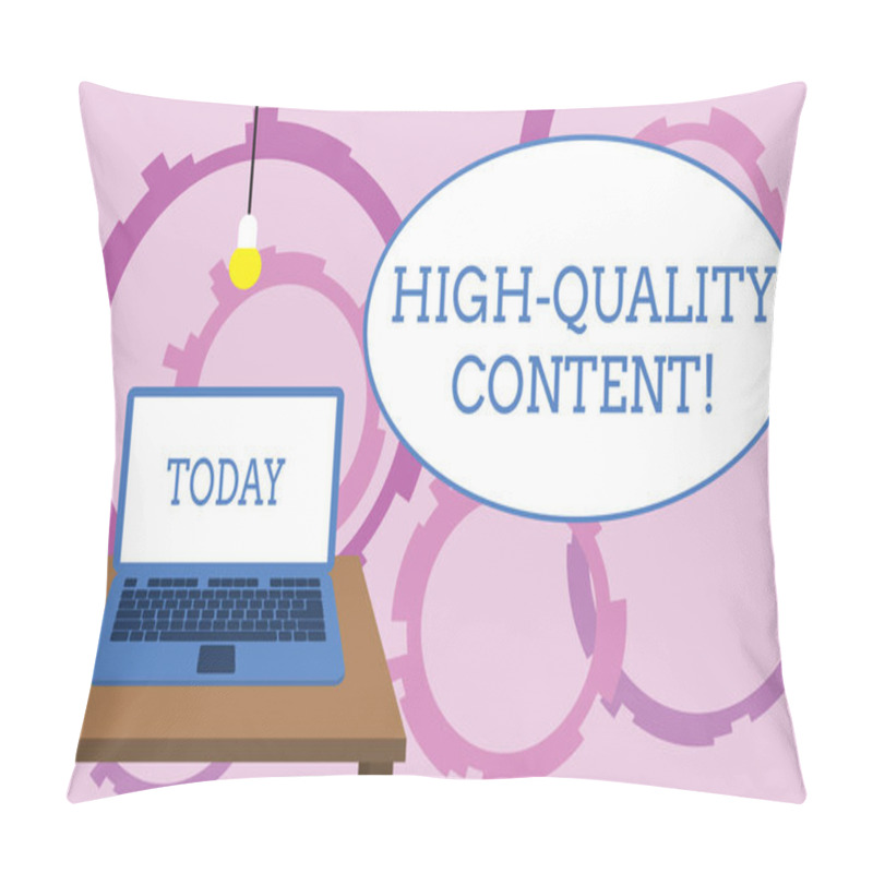 Personality  Word Writing Text High Quality Content. Business Concept For Website Is Useful Informative Engaging To Audience Front View Open Laptop Lying On Wooden Desktop Light Bulb Falling Glass. Pillow Covers