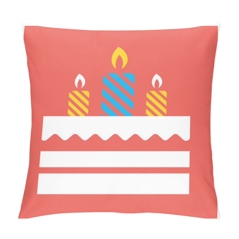 Personality  Birthday Cake Flat Icon Pillow Covers