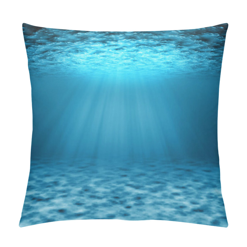 Personality  Underwater Scene Illustration With Light Rays. Pillow Covers