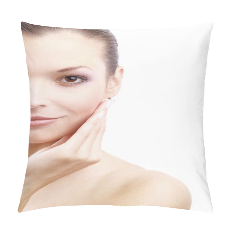 Personality  Portrait Of Young Woman With Health Skin Of Face Pillow Covers