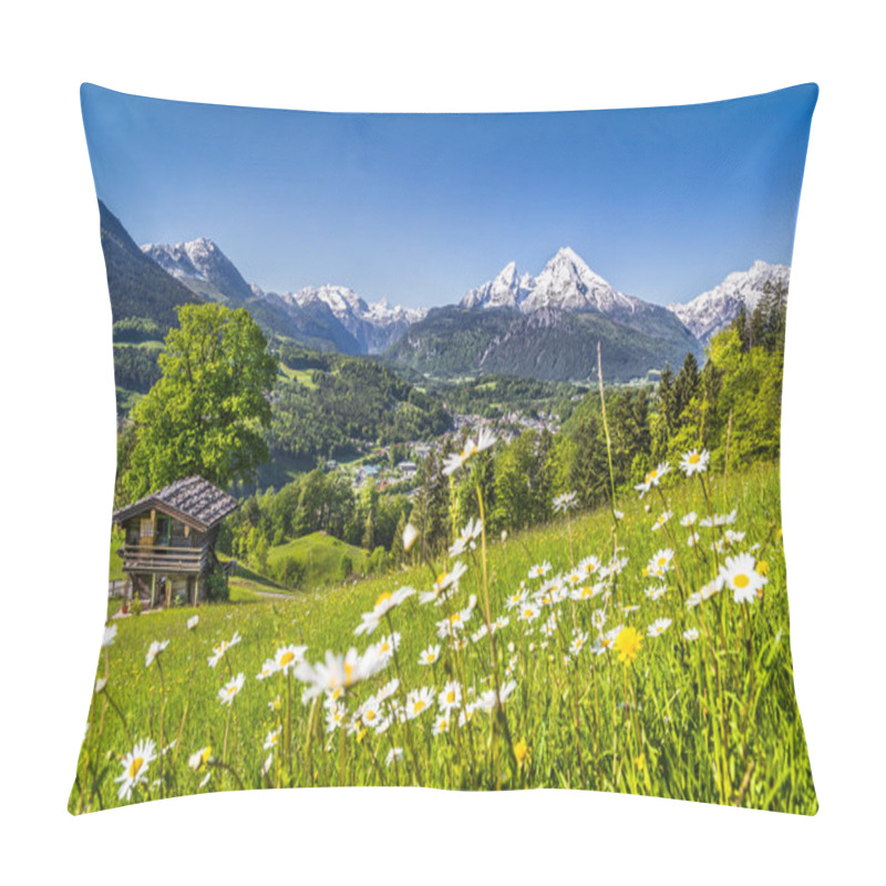 Personality  Beautiful Mountain Landscape In The Bavarian Alps With Village Of Berchtesgaden And Watzmann Massif In The Background At Sunrise, Nationalpark Berchtesgadener Land, Bavaria, Germany Pillow Covers