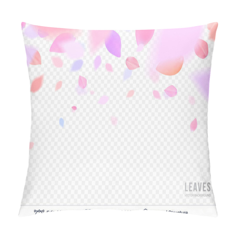 Personality  Pink Pastel Petals On Transparent Background. Pillow Covers