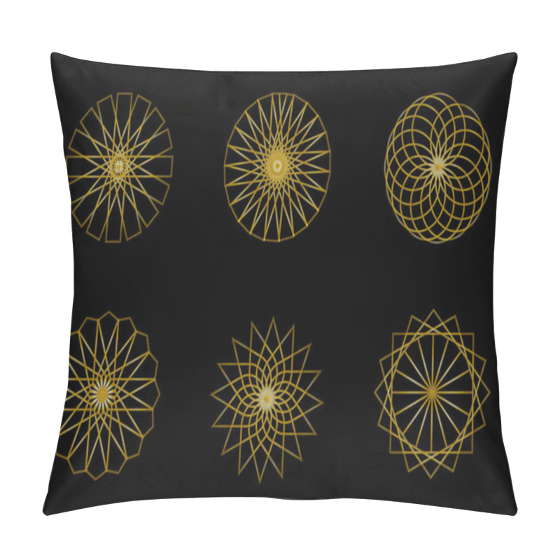 Personality  This Is A Set Of Golden Geometric Islamic Ornament For Your Design Project Pillow Covers