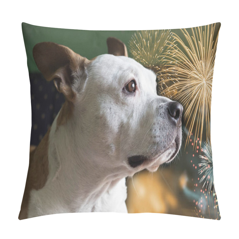 Personality  Dog Afraid Of Fireworks. Please Don't Throw Firecrackers I'm Afraid Pillow Covers